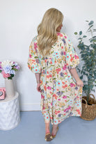 Serena Blossom Print Bubble Sleeve Maxi Dress - Be You Boutique