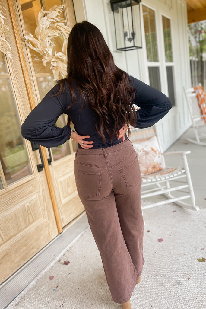 Dara Acid Wash High Rise Wide Leg Pant - Be You Boutique