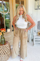 Mateo Mineral Washed Wide Leg Cargo Pants - Be You Boutique