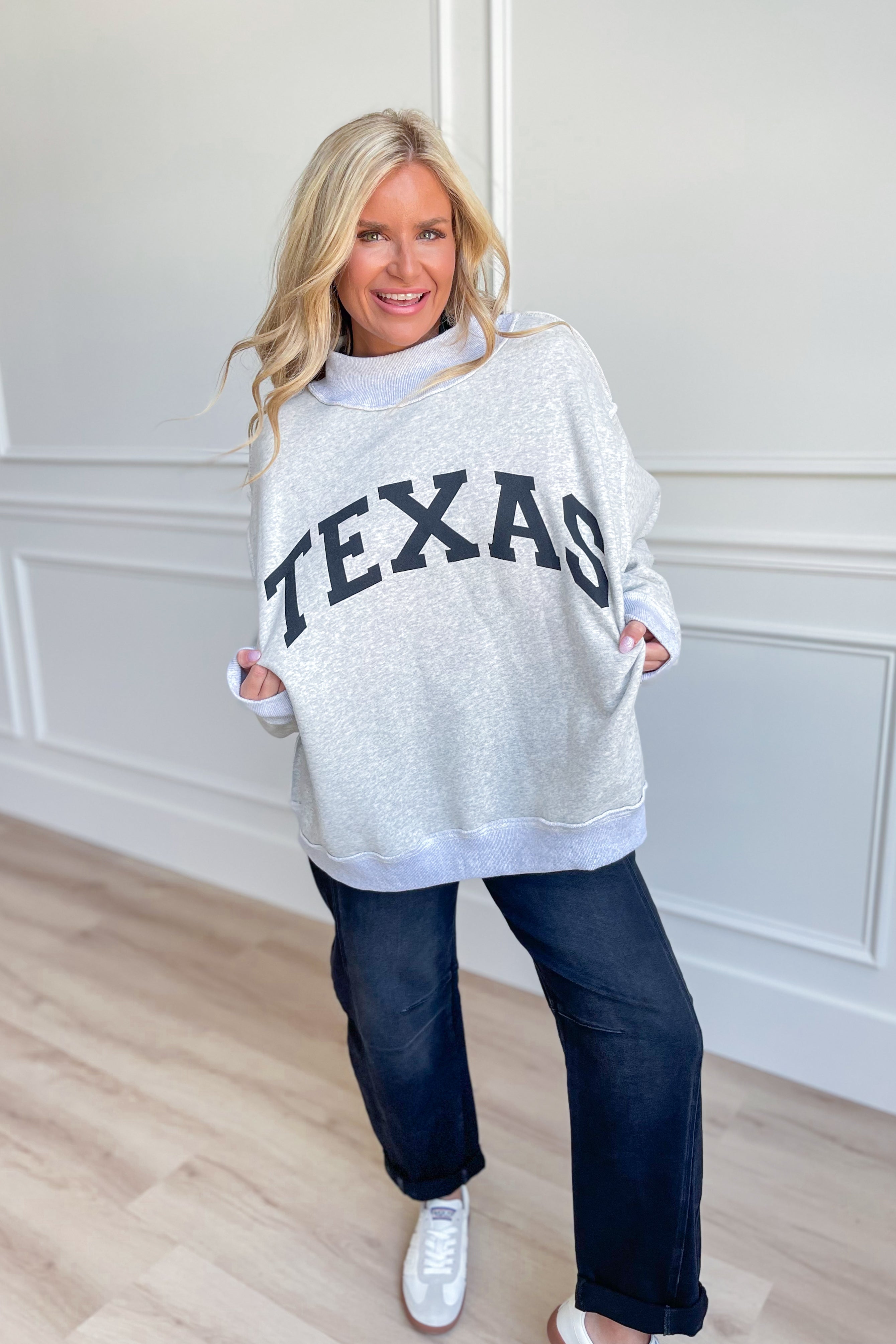 Texas Reversible Mock Neck Sweatshirt - Be You Boutique