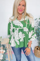 Lizzie Floral Print Blouse Top *FINAL SALE* - Be You Boutique