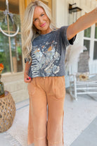 World Tour Garment Dyed Short Sleeve Burnout Graphic Tee - Be You Boutique
