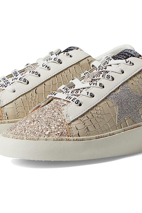 Vintage Havana Maya Taupe Glitter Suede Sneakers - Be You Boutique