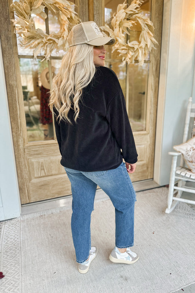 The Charlie Corded Crew Sweatshirt - Be You Boutique