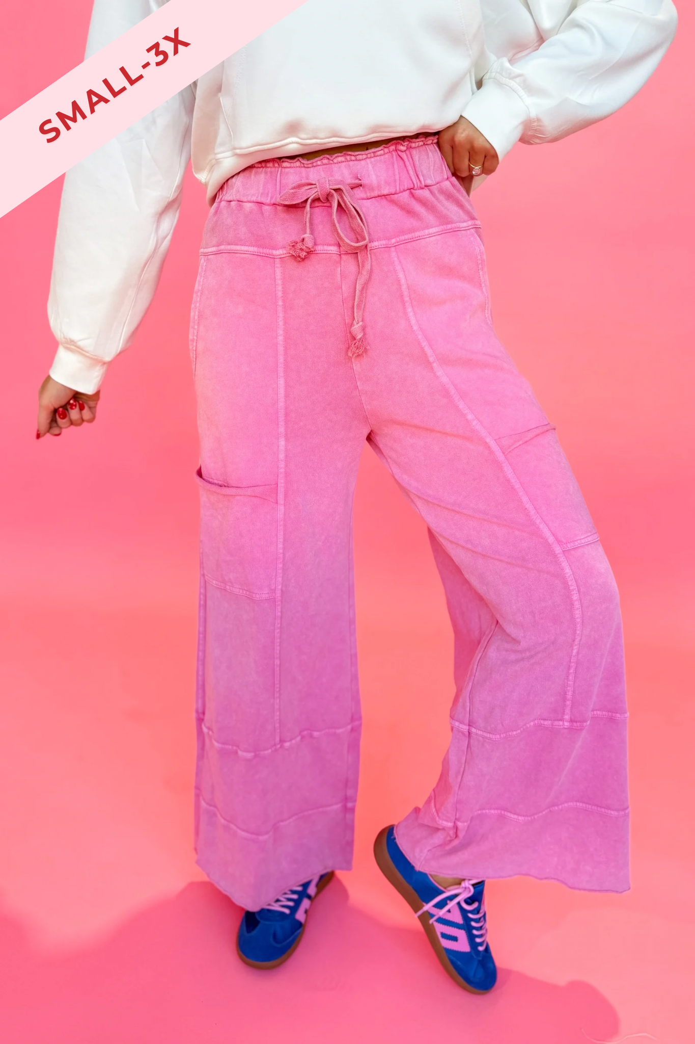 Bradley Mineral Washed Terry Knit Wide Leg Pants [S~3X] - Be You Boutique