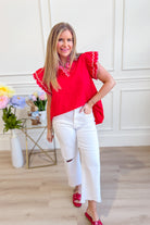 Jenny Scalloped Trim Top - Be You Boutique