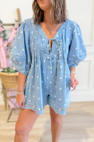 Loran Pleated Polka Dot Romper - Be You Boutique
