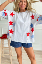 Danna Star Patch Pullover Top - Be You Boutique