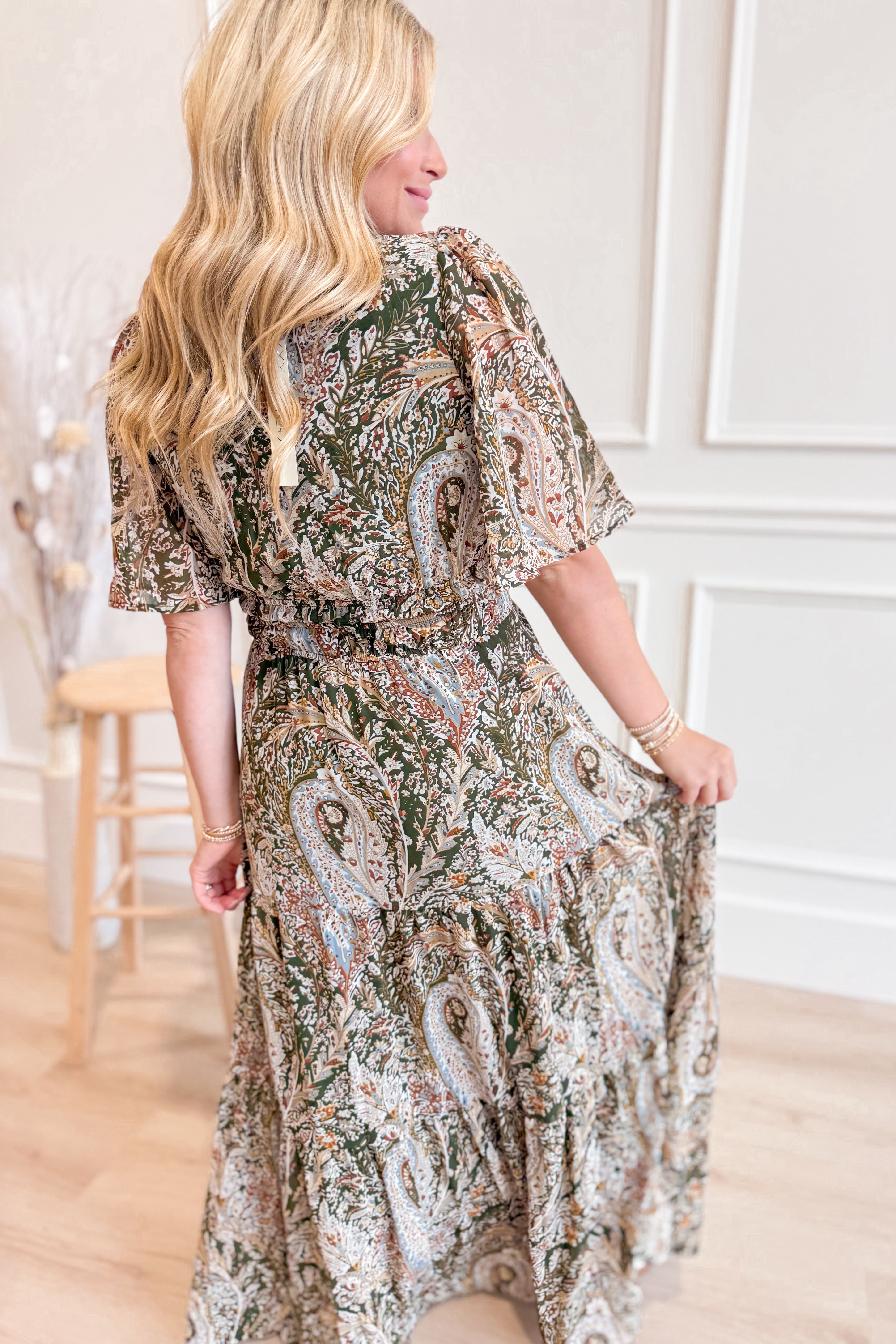 Lydia Paisley Printed Midi Dress - Be You Boutique