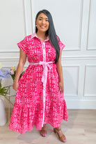 Taylor Abstract Printed Midi Dress - Be You Boutique