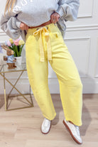 Candice Lt Yellow Mineral Washed Eyelet Barrel Jean - Be You Boutique