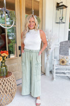 Mateo Mineral Washed Wide Leg Cargo Pants - Be You Boutique