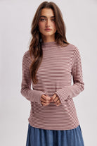 Wishlist Cooper striped rolled neck sweater from the 132 Fall Sweaters collection, featuring a cozy, multicolored striped design.