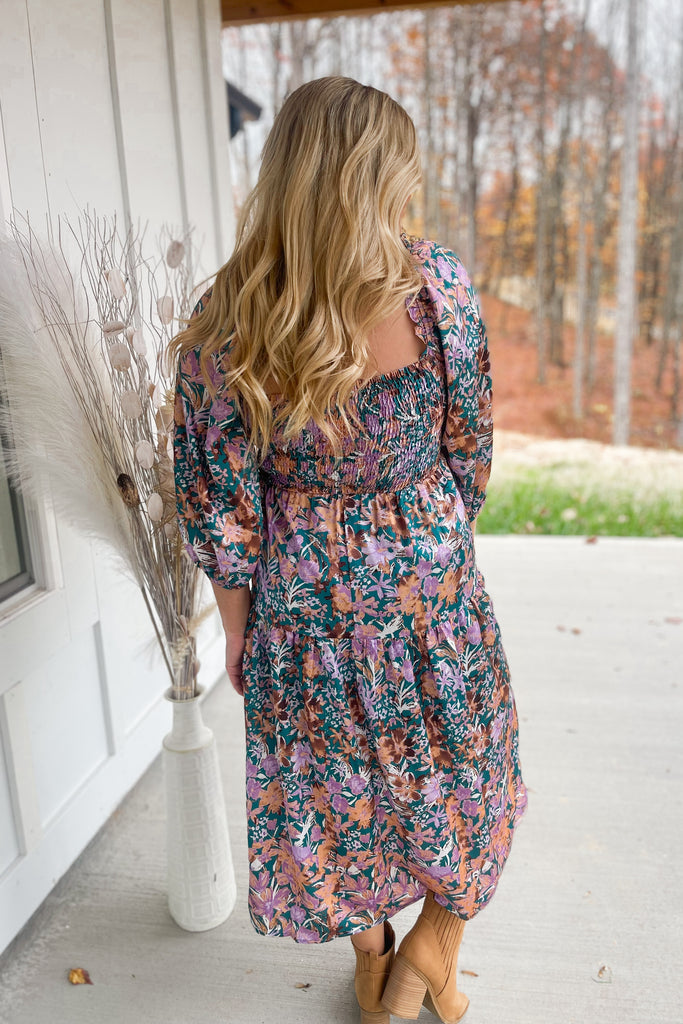 Marshall Floral Print Square Neck Midi Dress - Be You Boutique
