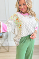 Jessie Natural Patchwork Casual Top - Be You Boutique