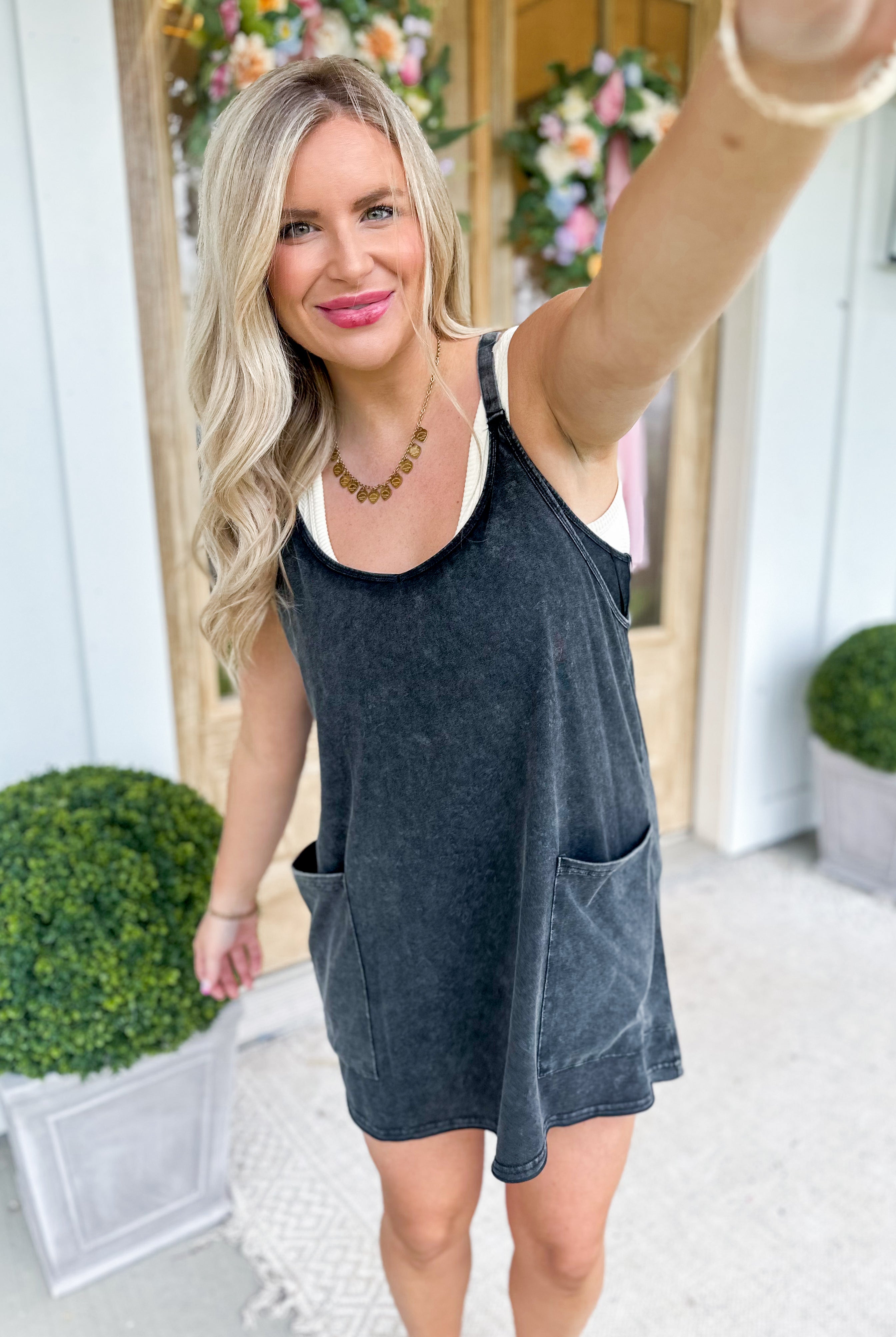 Oliva Washed Cotton Dress with Attached Onsie - Be You Boutique
