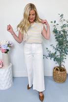 Amy Round Neck Striped Sleeveless Top - Be You Boutique