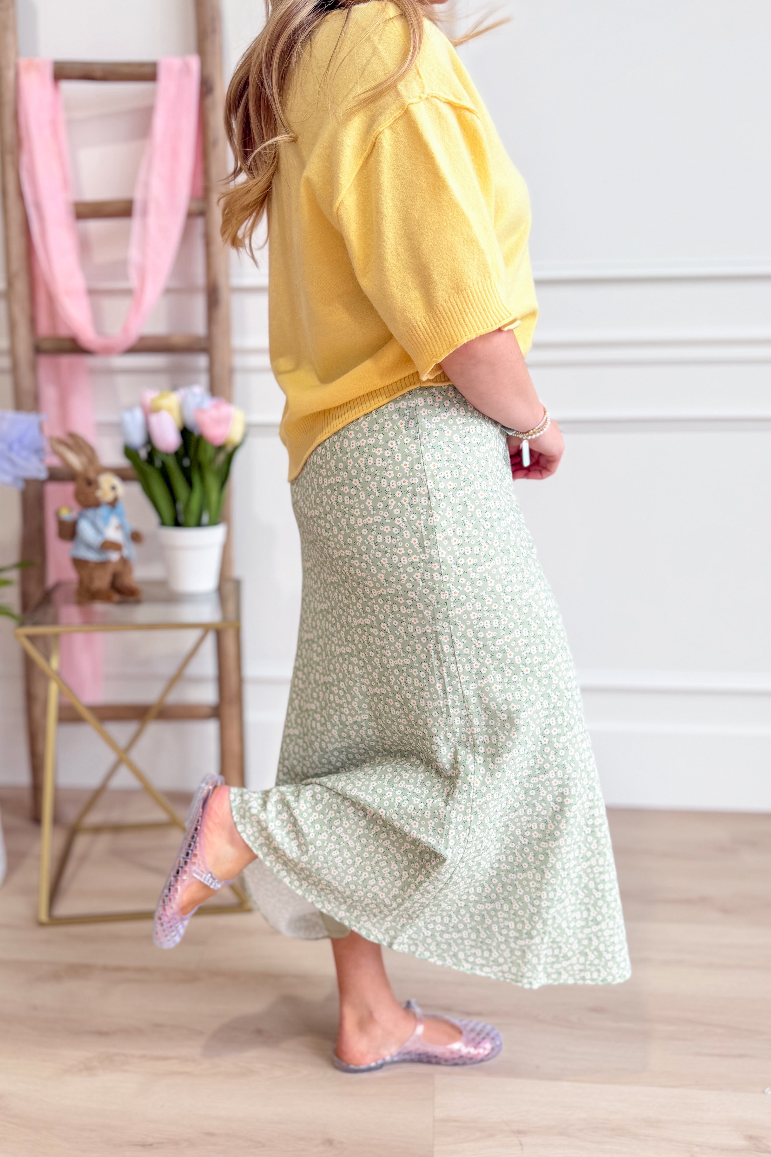 Tammy Ditsy Floral Midi Skirt - Be You Boutique