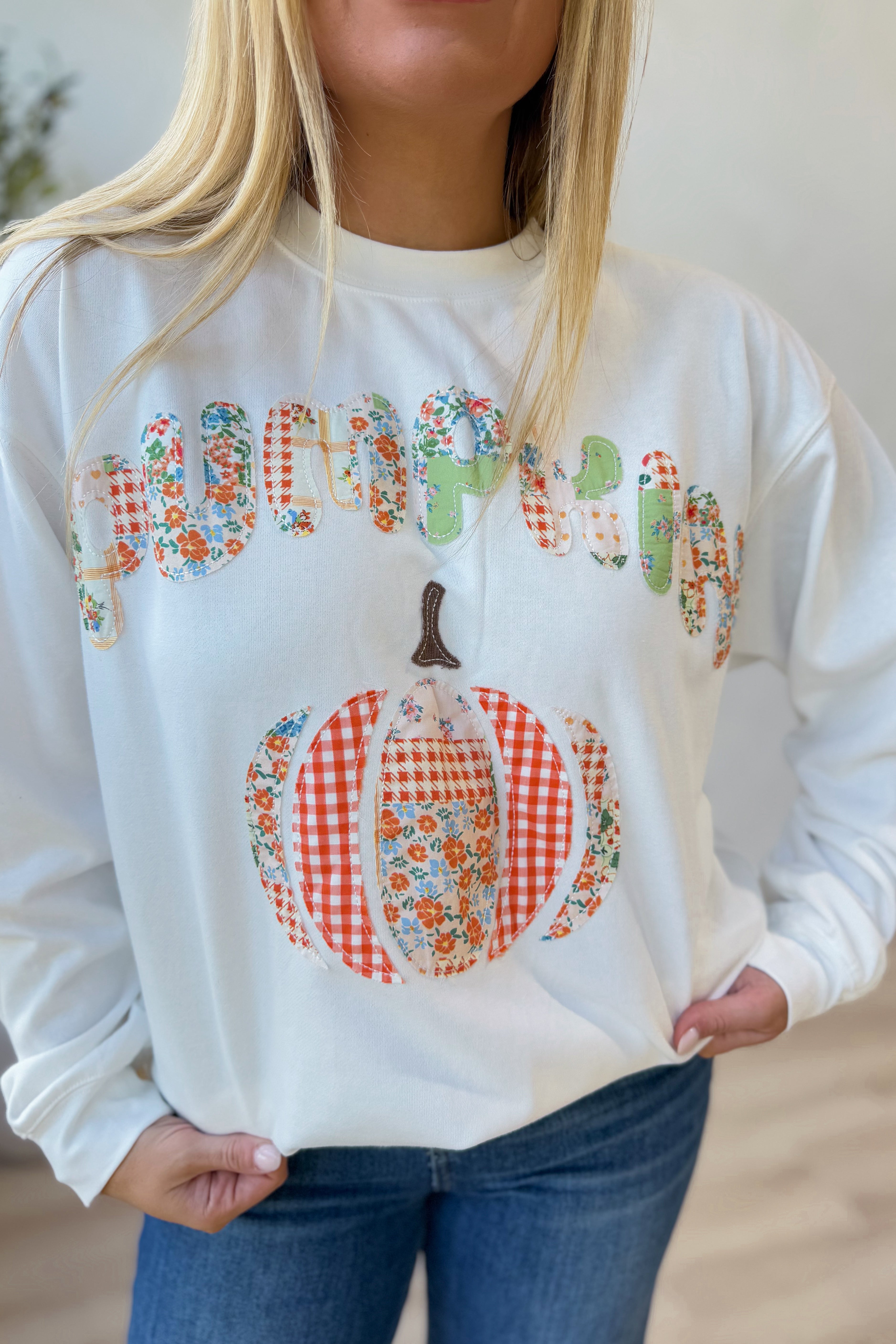 Pumpkin Mixed Pattern Pullover Top - Be You Boutique