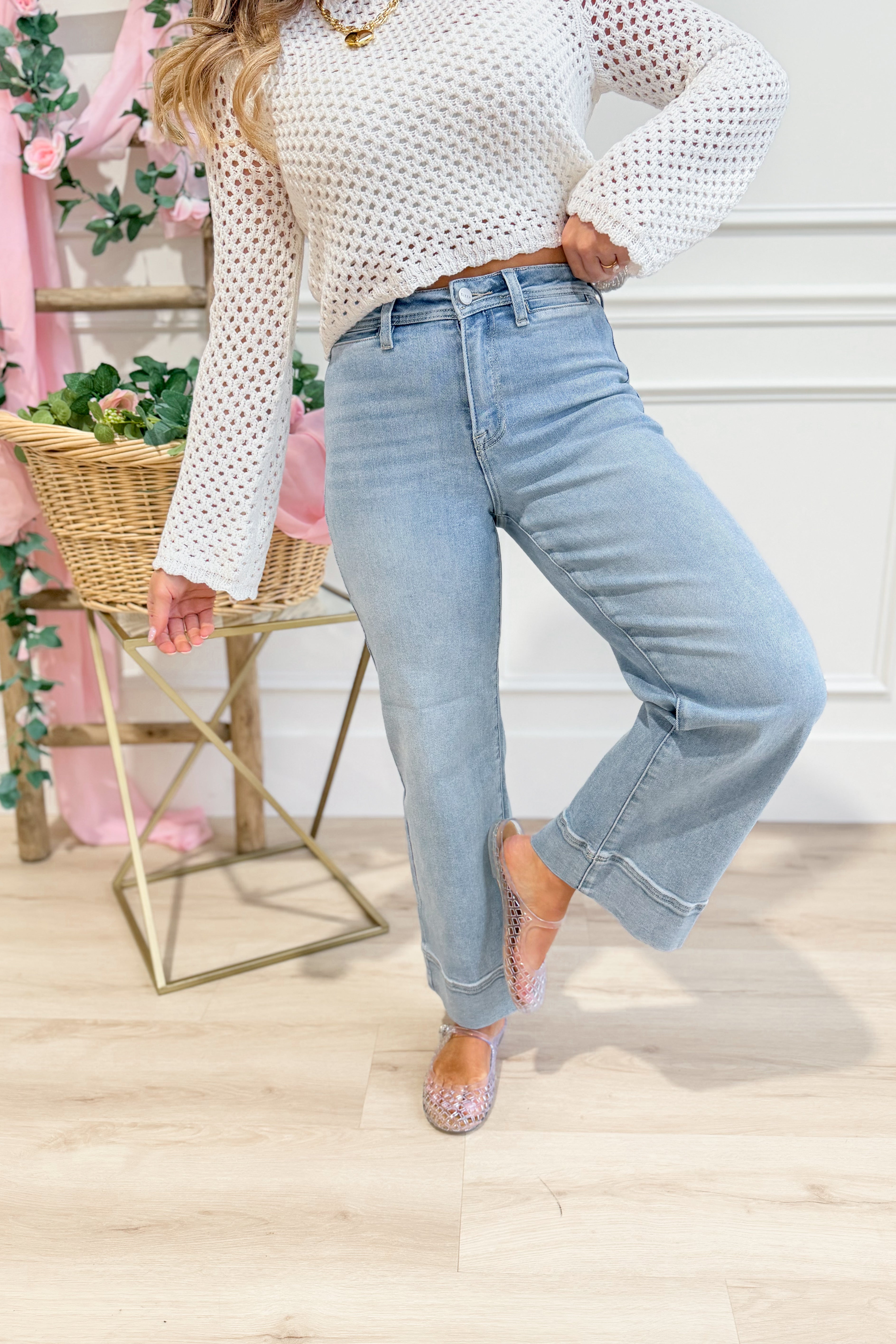 Risen Bruce High Rise Wide Leg Jean [0-3X] - Be You Boutique