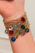 Enewton 3mm classic birthstone bracelet with colorful gemstones on a silver chain, stylish and elegant jewelry accessory.