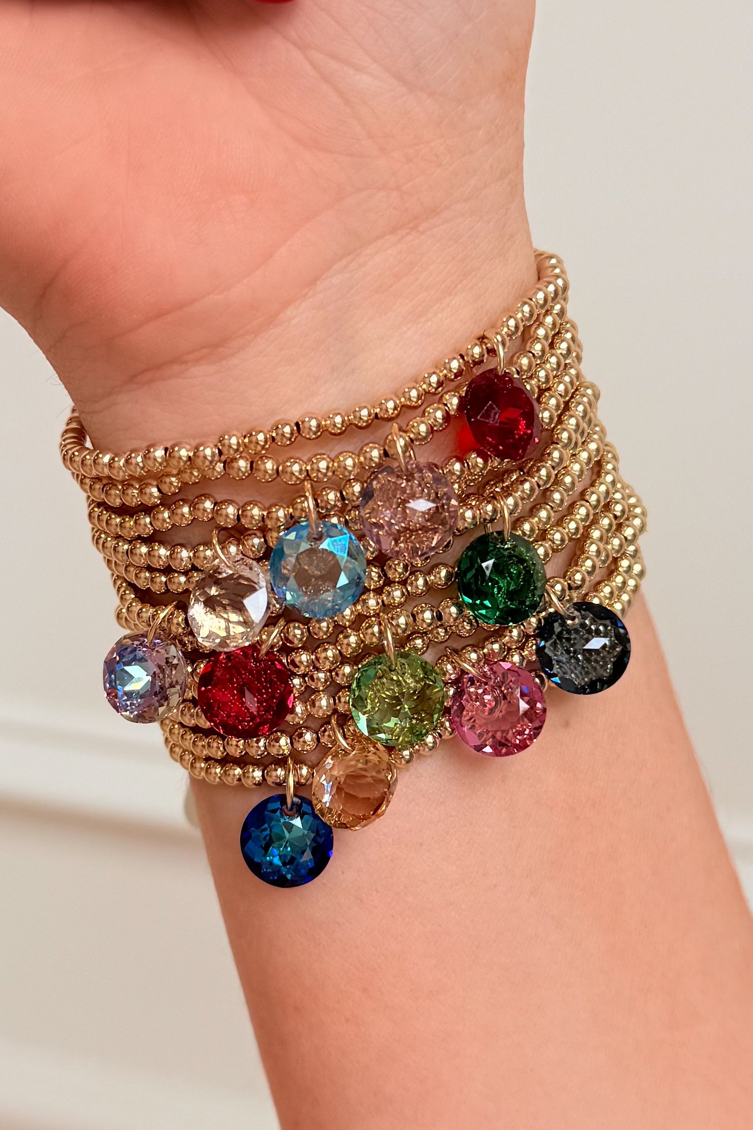Enewton 3mm classic birthstone bracelet with colorful gemstones on a silver chain, stylish and elegant jewelry accessory.