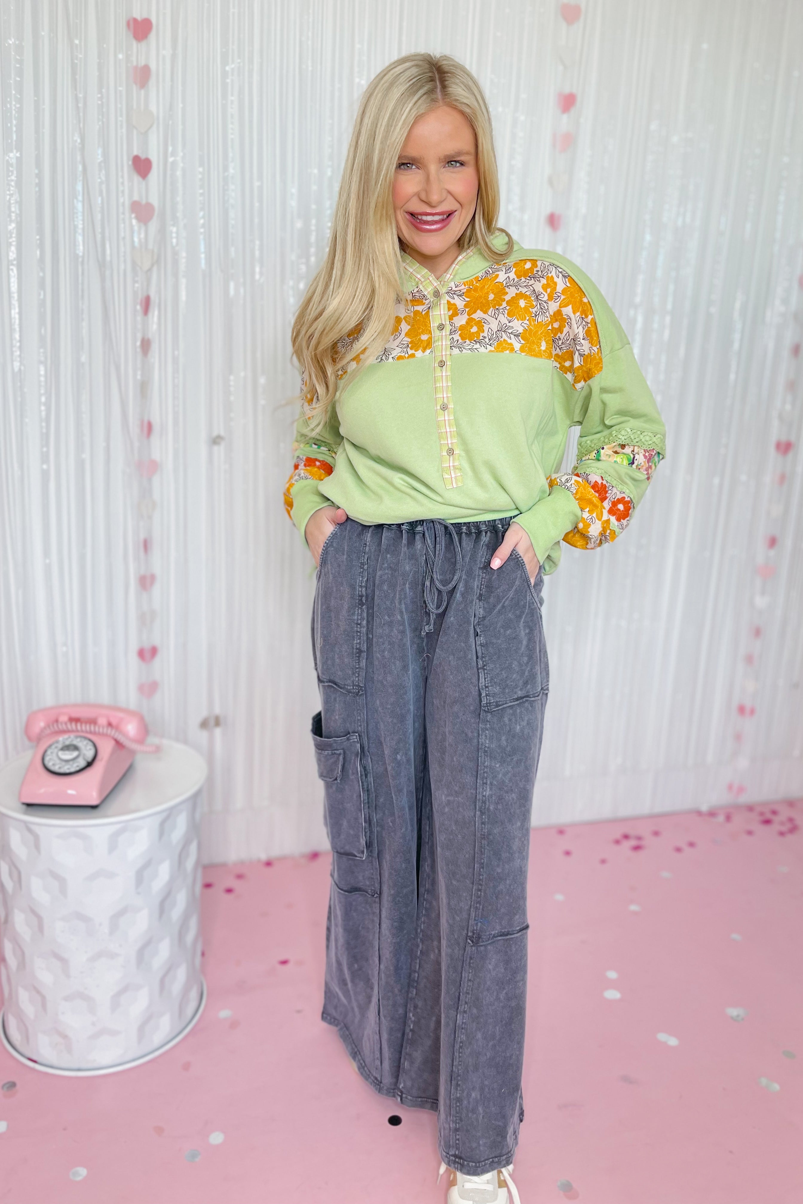Mike Mineral Washed Terry Knit Pant Bottoms - Be You Boutique