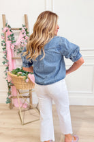 Jennifer Denim Button Down Top - Be You Boutique