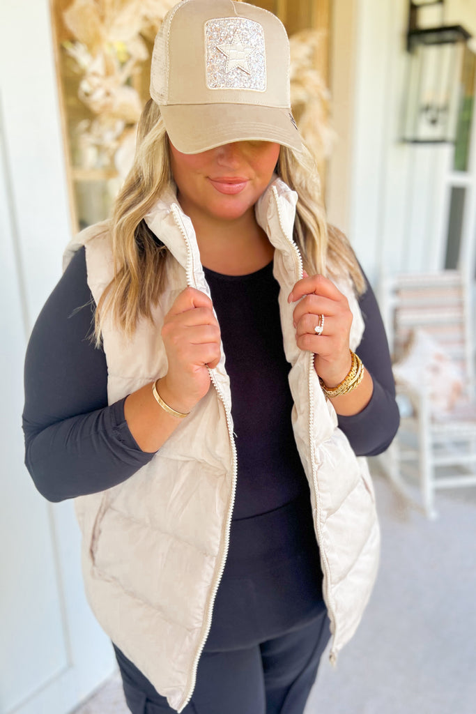 Benji Cropped Puffer Zip Up Vest with Pockets - Be You Boutique