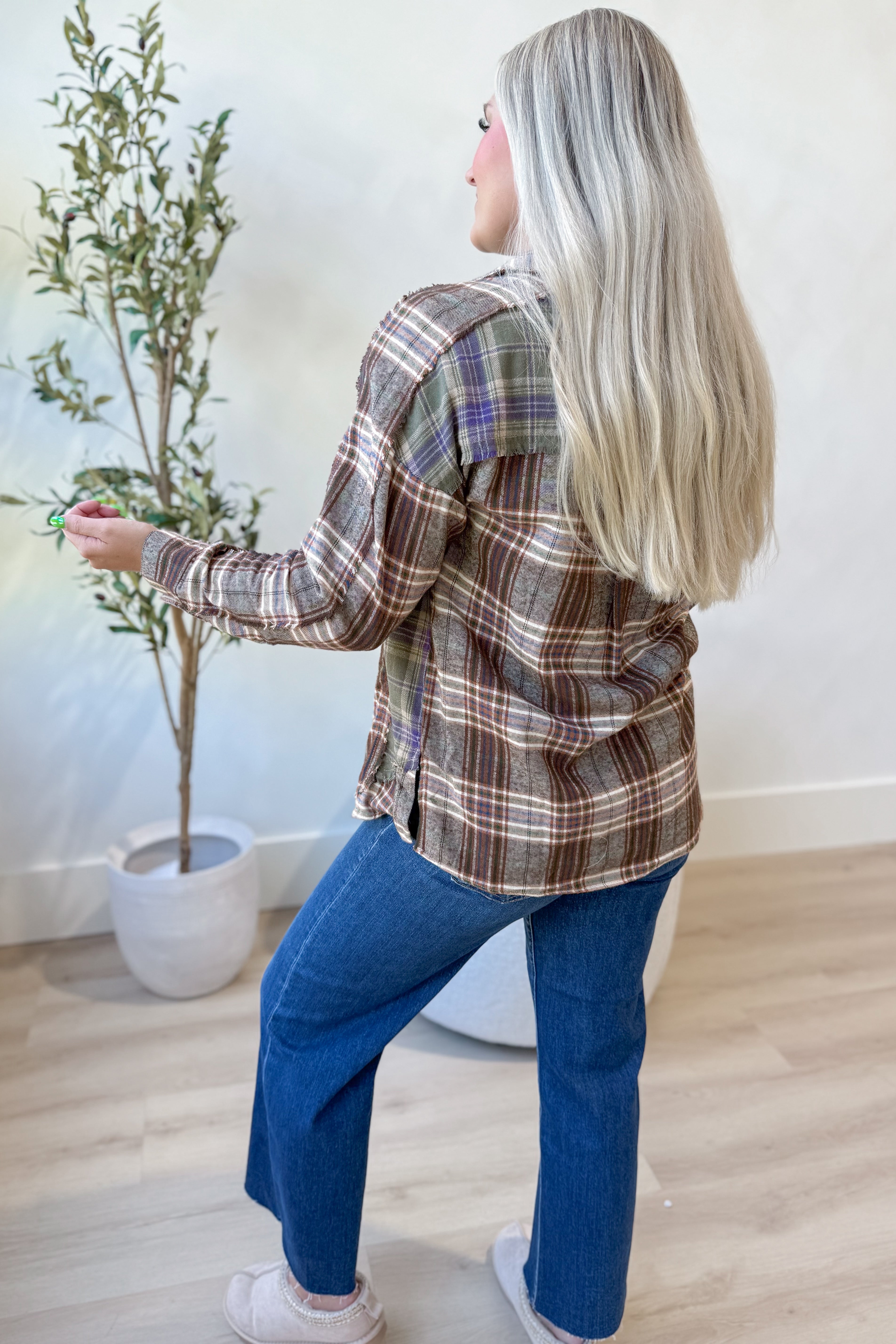 Simpson Plaid Button Down Flannel - Be You Boutique