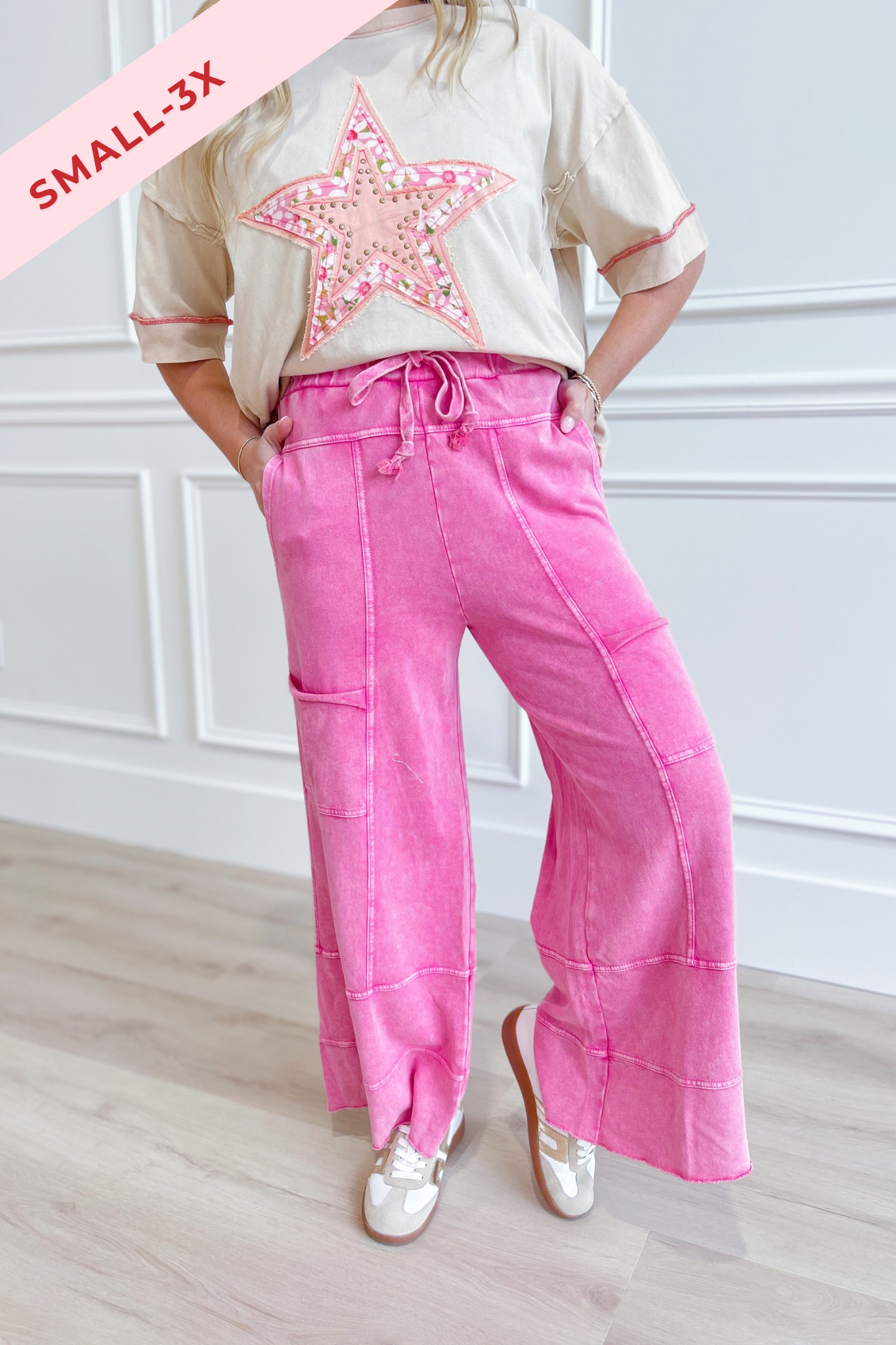 Bradley Mineral Washed Terry Knit Wide Leg Pants [S~3X] - Be You Boutique