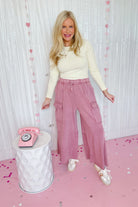 Mateo Mineral Washed Wide Leg Cargo Pants [S-3X] - Be You Boutique