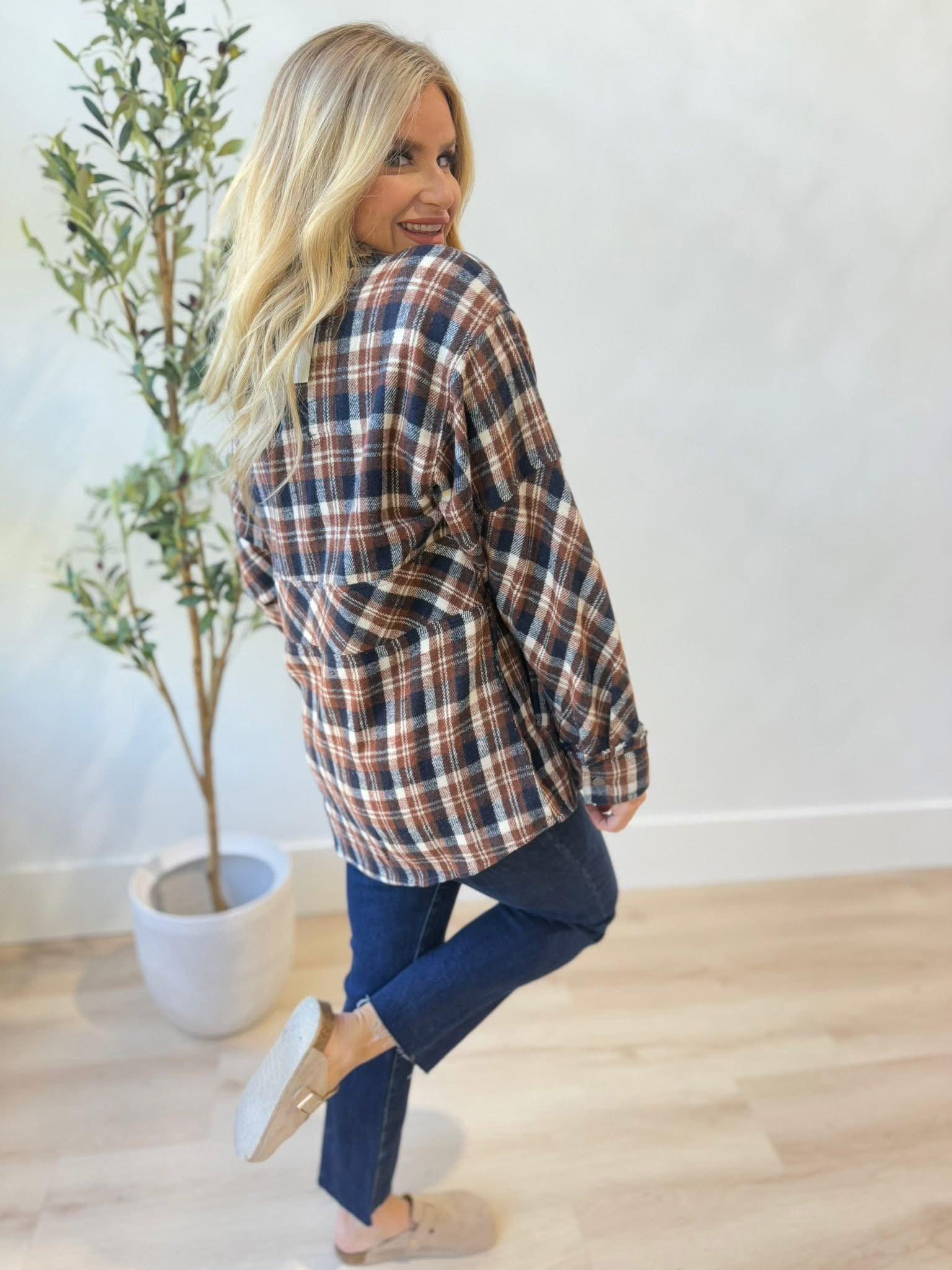 Cori Plaid Long Sleeve Quarter Zip Pullover - Be You Boutique