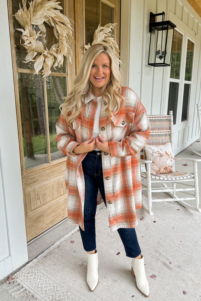 Martha Long Plaid Shacket - Be You Boutique
