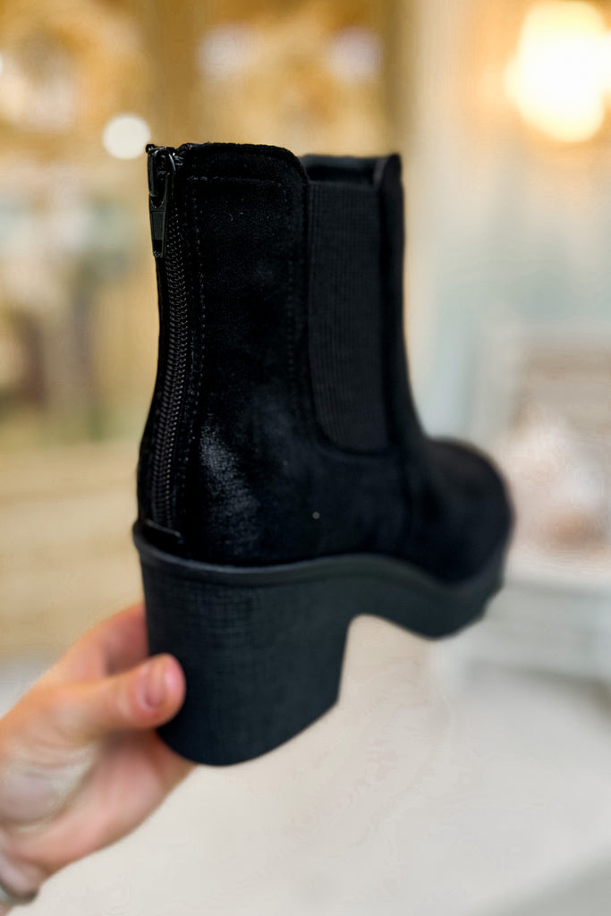 Clue Black Wedge Platform Bootie - Be You Boutique