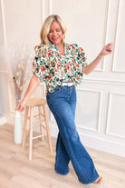 Margie Floral Half Sleeve Top - Be You Boutique