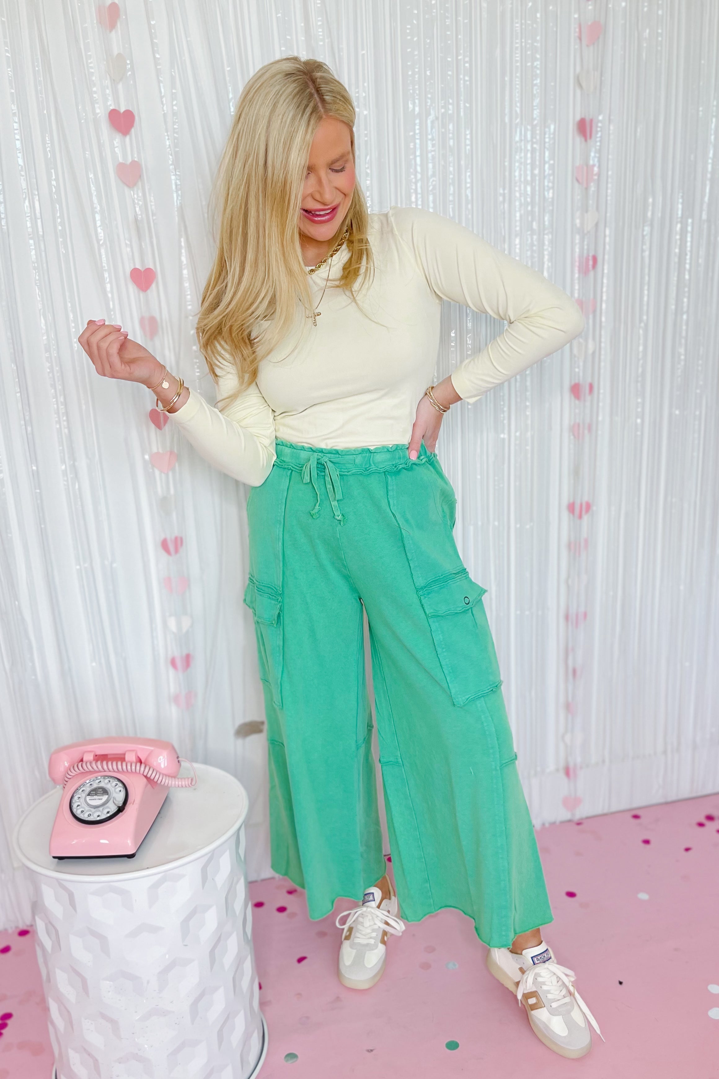 Mateo Mineral Washed Wide Leg Cargo Pants [S-3X] - Be You Boutique