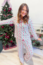 Mary Square Charlotte Trimmed With Joy pajama set with patterned top and matching pants