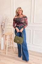 Becca Mesh Floral Printed Off Shoulder Top - Be You Boutique