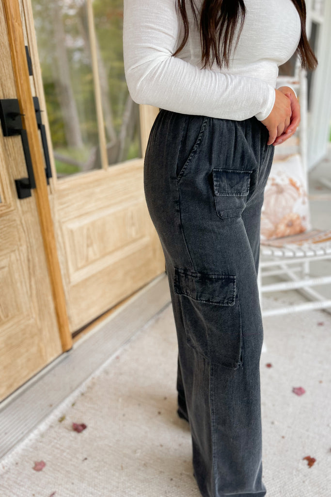 Roman Mineral Washed Cargo Pants - Be You Boutique