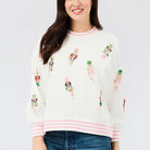Millie Nutcracker Sequin Pullover Sweatshirt from Mary Square, featuring festive sequin details and a cozy graphic sweatshirt design.
