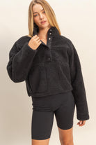 Courtney Sherpa Snap Button Pullover - Be You Boutique