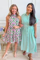 Lauren Pin Striped Tie Waist Dress - Be You Boutique