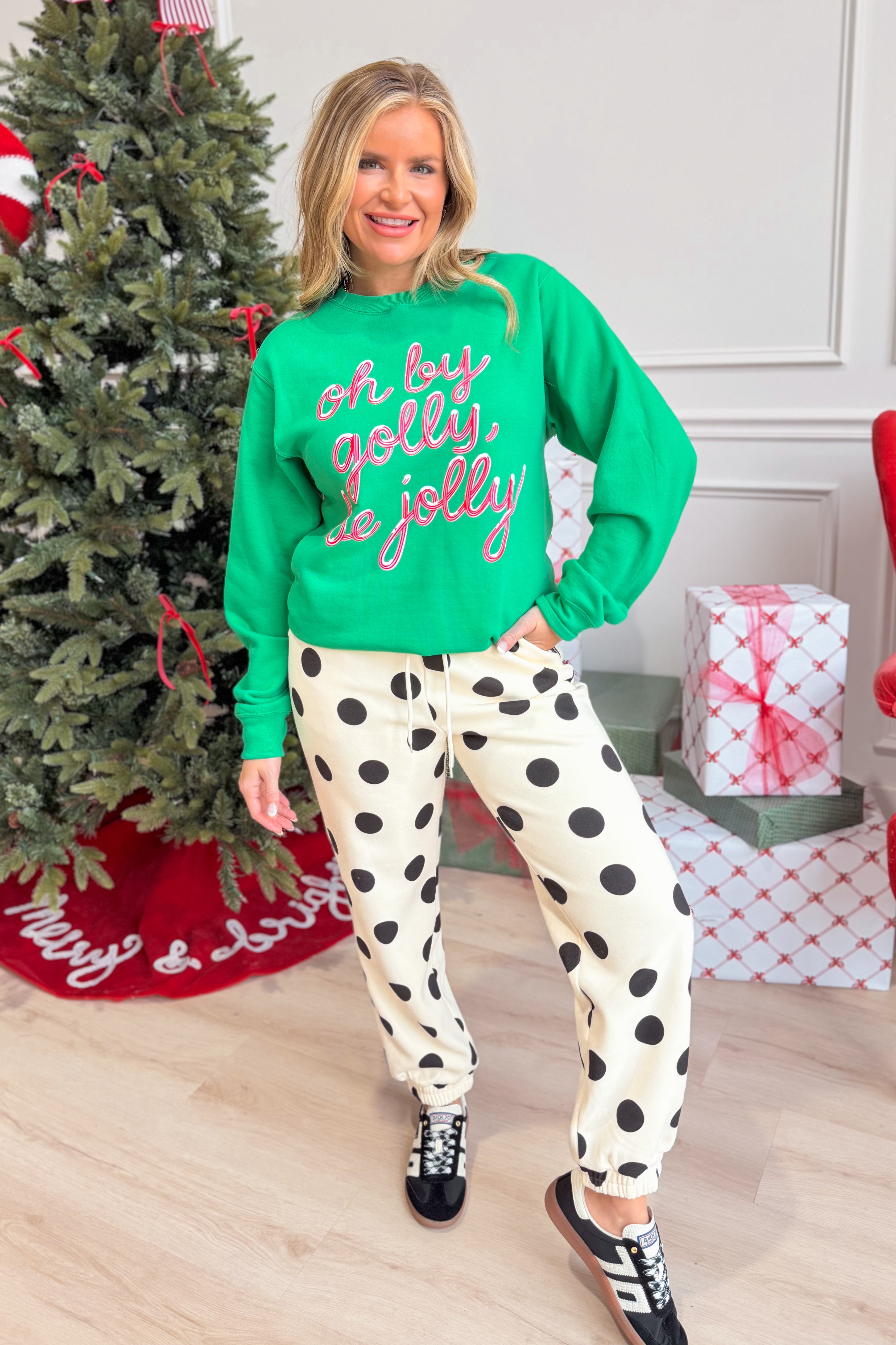 Penny Polka Dot Jogger Sweatpants - Be You Boutique