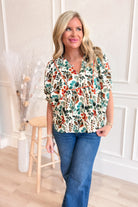Margie Floral Half Sleeve Top - Be You Boutique