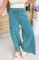 Bradley Mineral Washed Terry Knit Wide Leg Pants - Be You Boutique