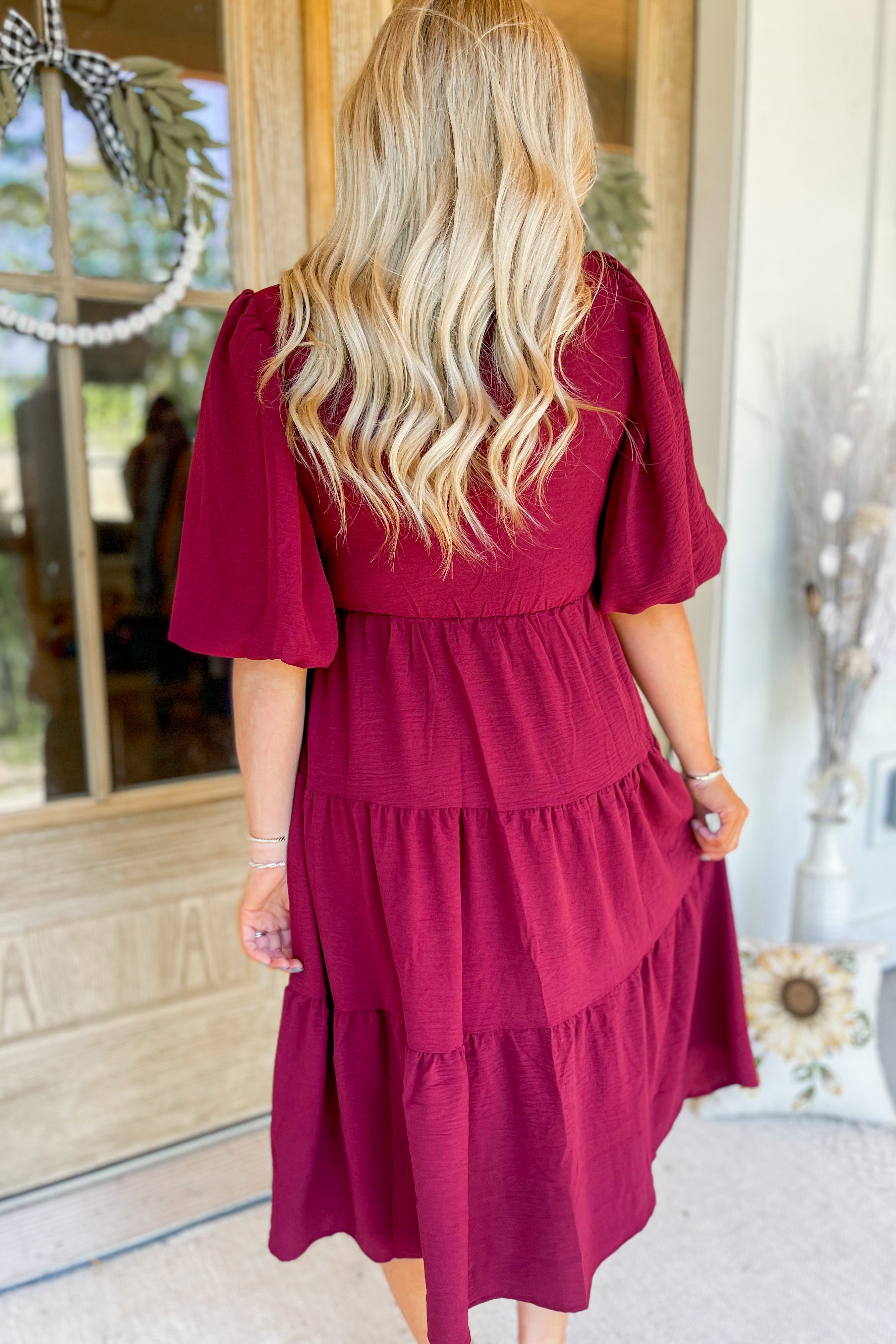 Tiered wrap dress discount