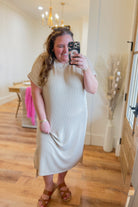 Phoebe Ribbed Short Sleeve Midi Dress - Be You Boutique