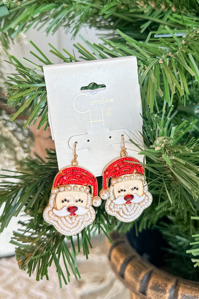Caroline Hill Jolly SANTA Metal Gold Earring - Be You Boutique