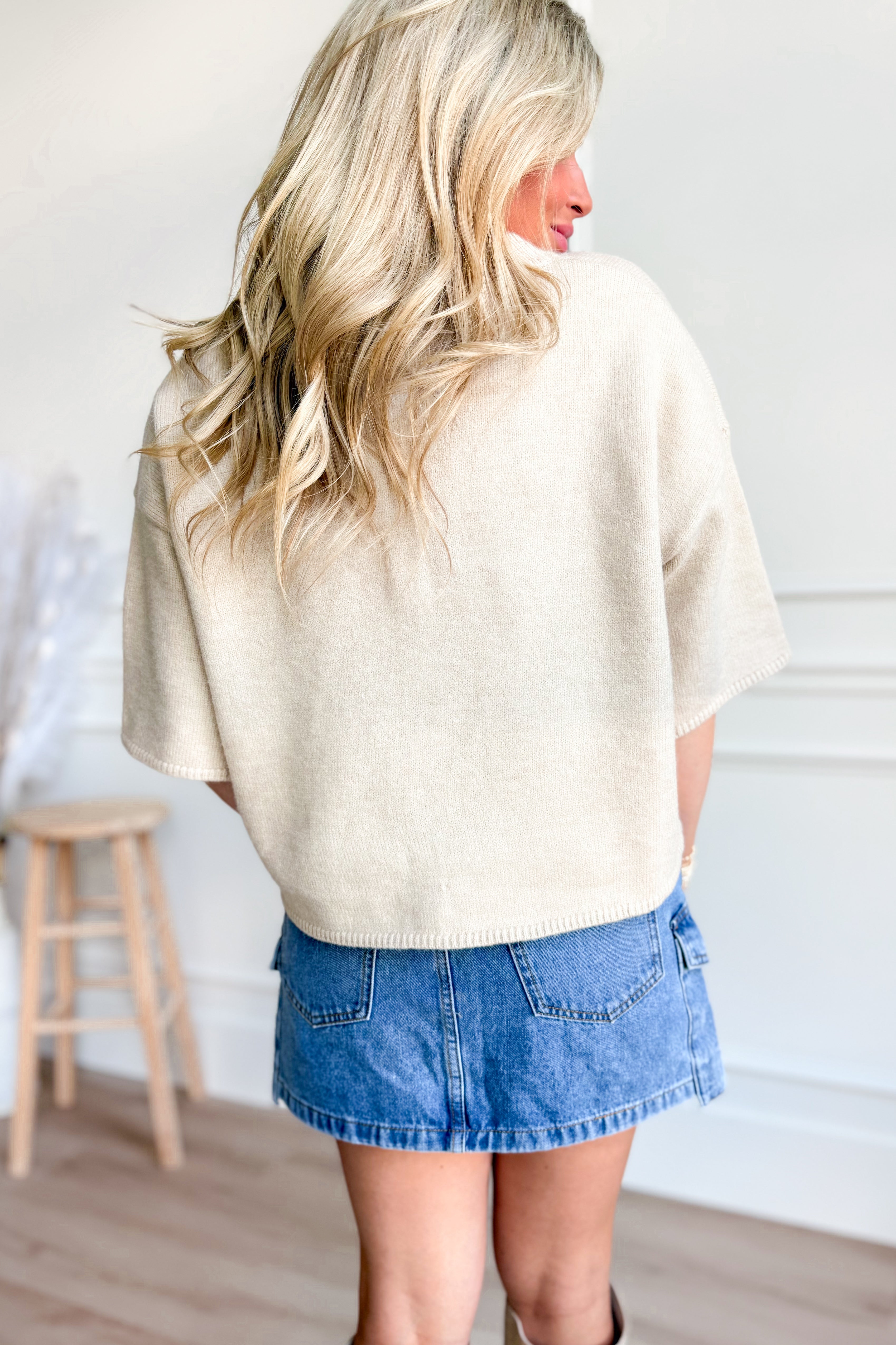Vanessa Short Sleeve Sweater Top - Be You Boutique
